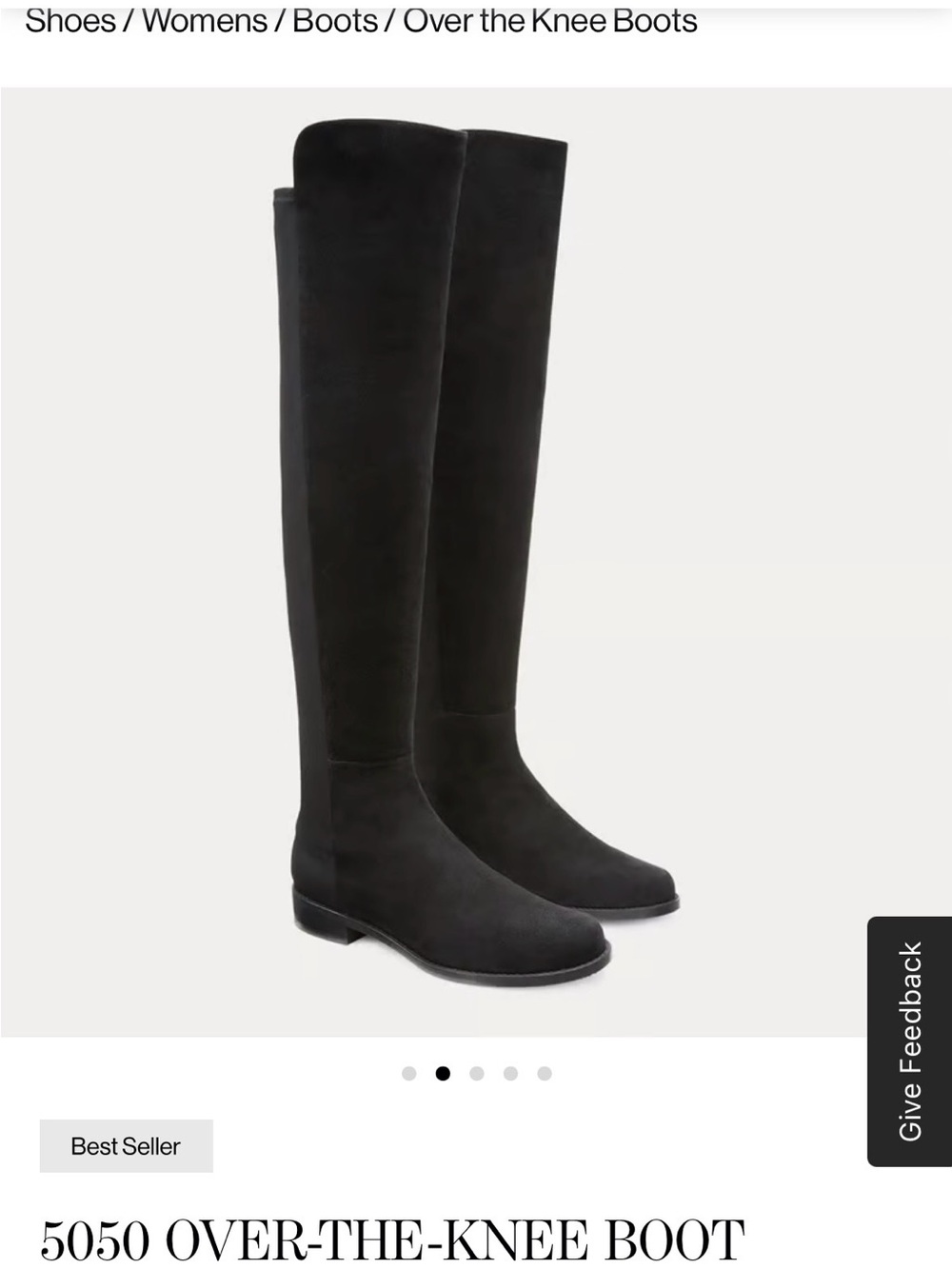Stuart Weitzman Black Over-the-Knee Suede Boots